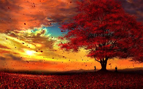 Anime, Autumn, Scenery, Sunset, 4K, 3840x2160, #46 Wallpaper PC Desktop