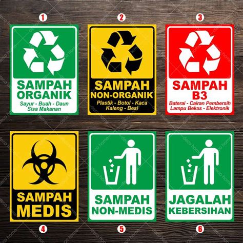 Sticker Waterproof Label Sampah Medis Sampah Organik Jagalah Kebersihan | Lazada Indonesia