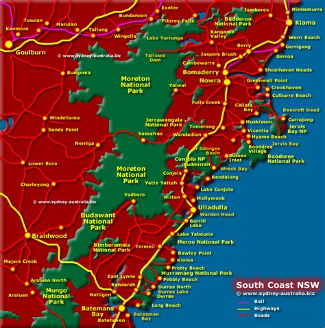 South Coast Map, NSW