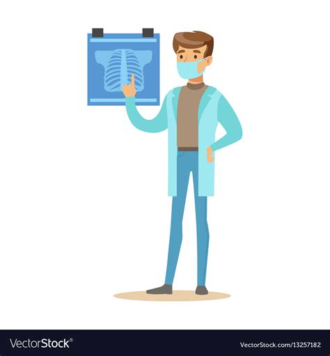 Male radiologist doctor wearing medical scrubs Vector Image