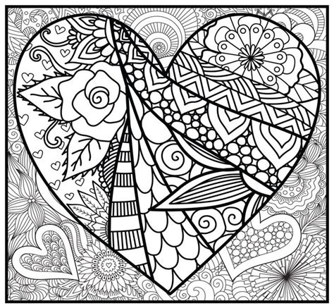 Huge Coloring Poster Heart Zentangle No. 12 - Etsy | Pattern coloring pages, Coloring pages ...