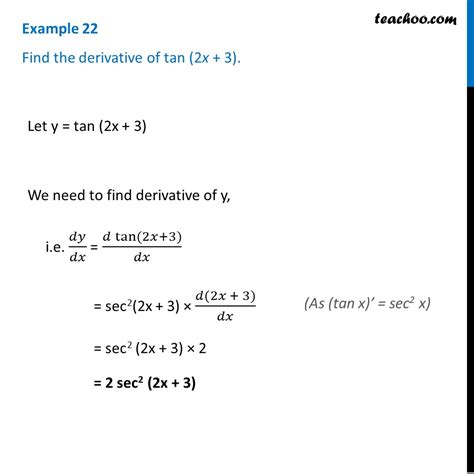 Question 1 - Find derivative of tan (2x + 3) - Chapter 5 Class 12