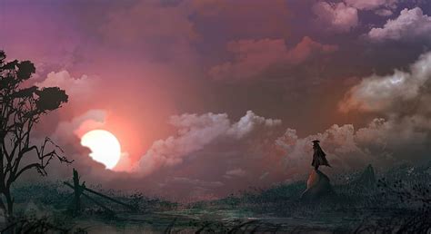 1920x1080px | free download | HD wallpaper: men standing, samurai, sunset, clouds, sky, Fantasy ...