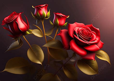 Beautiful Red Roses With Background Ai Artwork, Beautiful Red Roses Ai ...