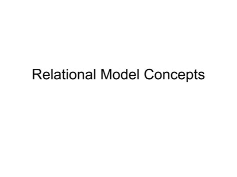 The relational Model