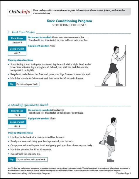 Knee Conditioning Program - OrthoInfo - AAOS