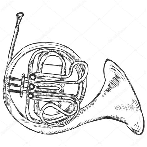 French Horn Drawing at GetDrawings | Free download