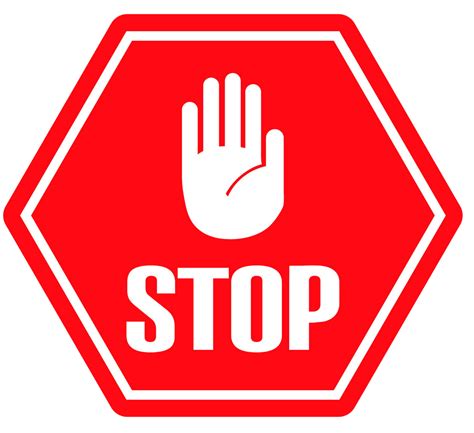 Stop Sign with hand clipart transparent - Clipart World