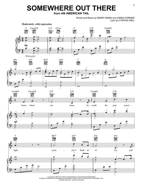 Somewhere Out There | Sheet Music Direct