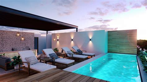 Roof top pool in Tulum | Rooftop terrace design, Rooftop design, Terrace design