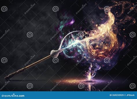 Magic Wand Casting a Colorful Spell Stock Illustration - Illustration of star, lightning: 269233929