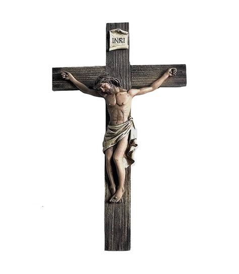 Jesus On Crucifix Cross- Zesus Christ-Height-14 Inches-Christian God-Cold Cast Resin-Christ On ...