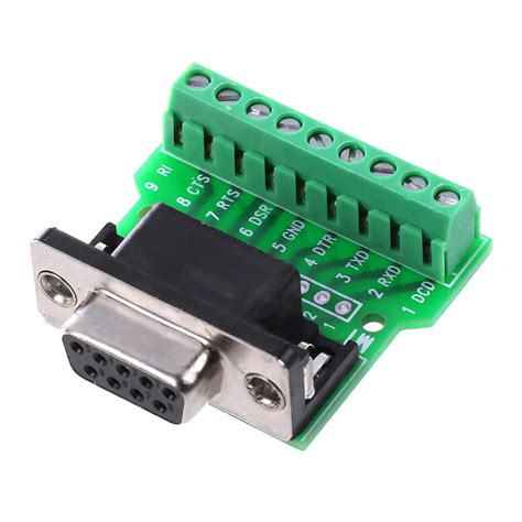 New DB9 RS232 Serial to Terminal Female Adapter Connector Breakout ...