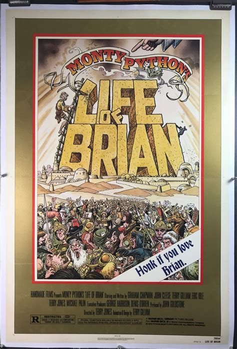 LIFE OF BRIAN, Original Linen Backed Monty Python Movie Poster ...