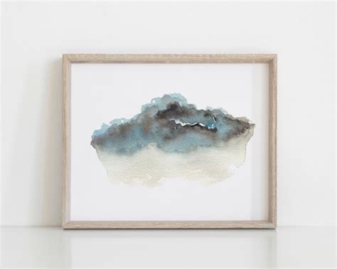 Rain Cloud Art Print Abstract Painting Watercolor Fine Art | Etsy