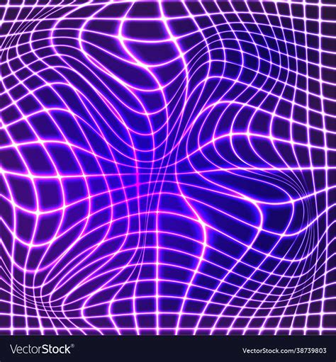 Distorted wave neon texture Royalty Free Vector Image