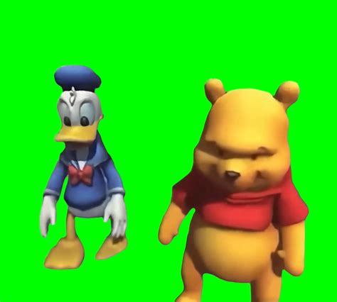 Donald Duck and Winnie the Pooh dancing (Green Screen) (Meme Template ...