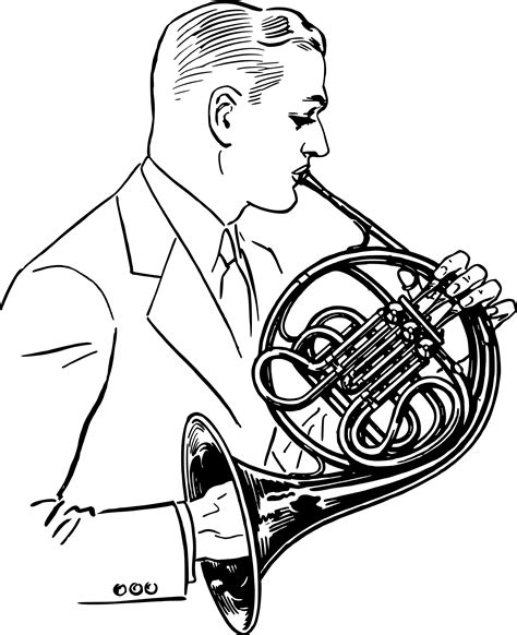 French Horn Drawing at GetDrawings | Free download