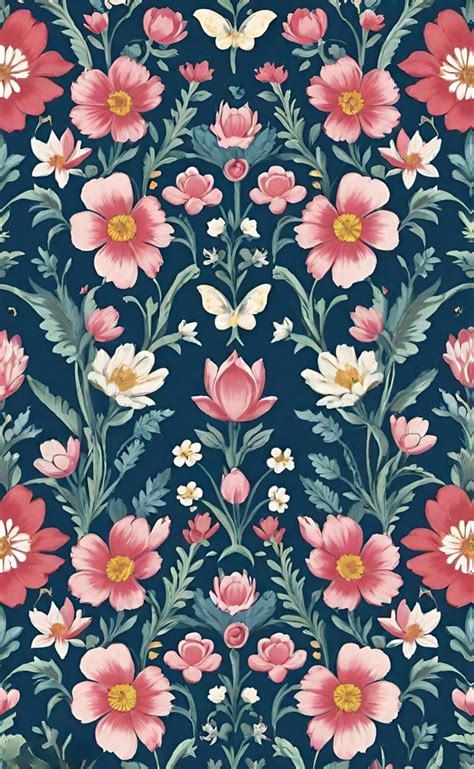 Vintage Floral Wallpaper Free Stock Photo - Public Domain Pictures