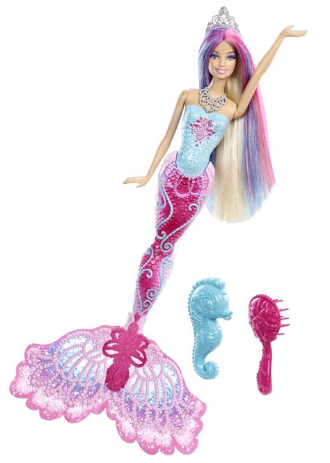 Mattel x9178 barbie sirène couleur magique avec un hippocampe