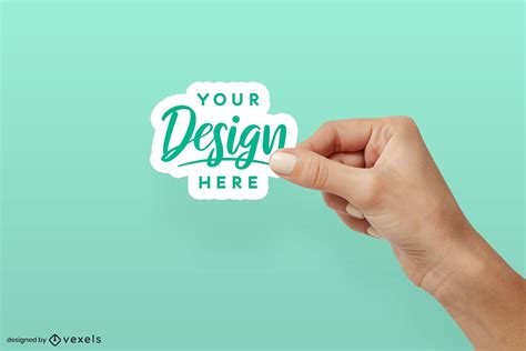 Right Hand Holding Sticker Mockup PSD Editable Template