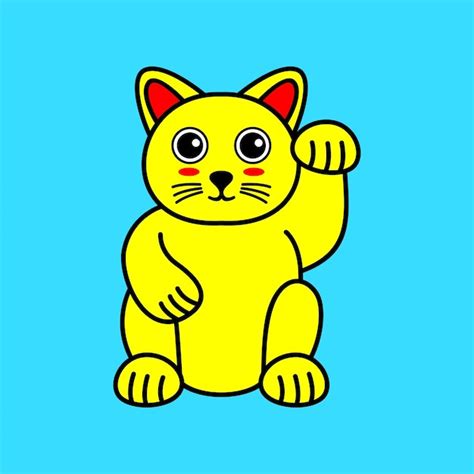 Premium Vector | Yellow cat cartoon character illustration vector