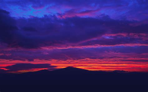 wallpaper mountains, sunset, sky, clouds HD : Widescreen : High Definition : Fullscreen