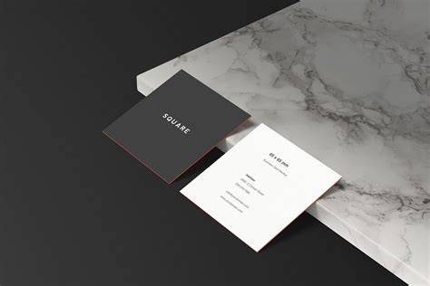 Square Business Card Mockup