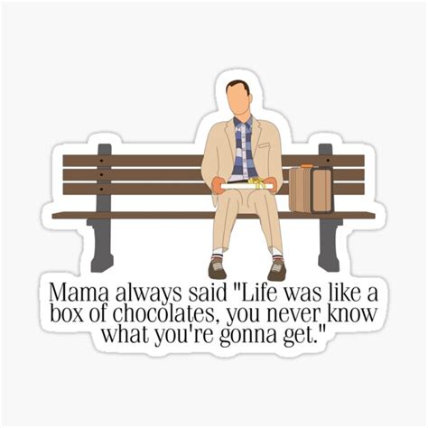 "Forrest Gump - "Life Is Like a Box of Chocolates"" Sticker for Sale by BeTheKooK | Redbubble