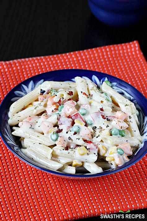 White Sauce Pasta Recipe (Béchamel Sauce Pasta) - Swasthi's Recipes