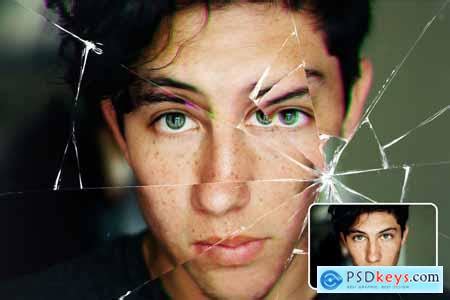 Broken Glass Mirror Photo Effect » Free Download Photoshop Vector Stock image Via Torrent ...