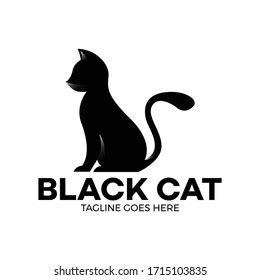 Black Cat Logo Vector Illustration Stock Vector (Royalty Free ...