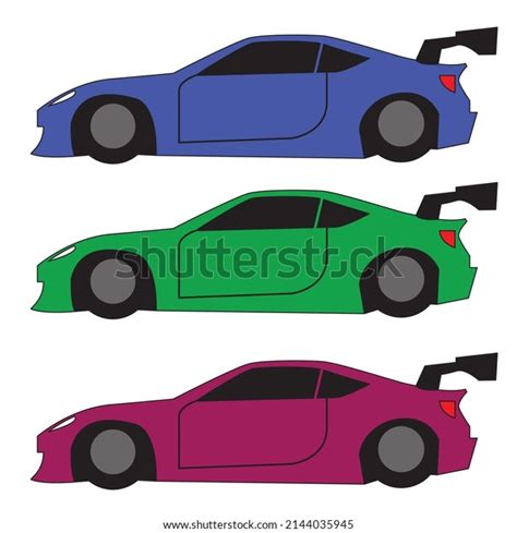 Race Car Side View Colour Set Stock Vector (Royalty Free) 2144035945 ...