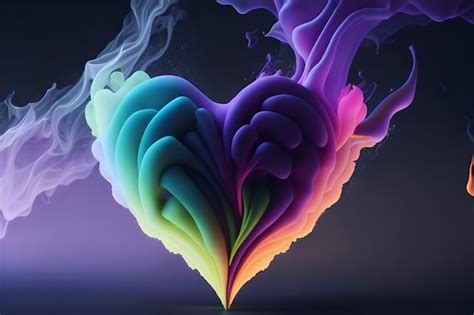 Premium AI Image | A heart rainbow smoke