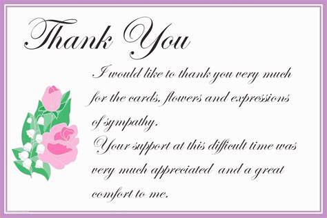 Free Sympathy Thank You Card Templates Of Printable Thank You Cards – Free Printable Greeting ...