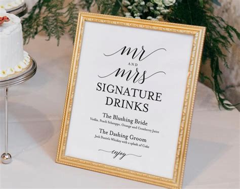 Printable Signature Drink Sign Template Free - Printable Templates by Nora