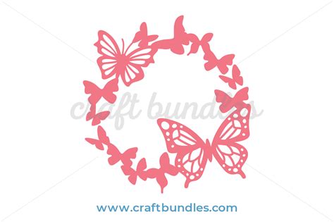 Butterfly Wreath SVG Cut File - CraftBundles