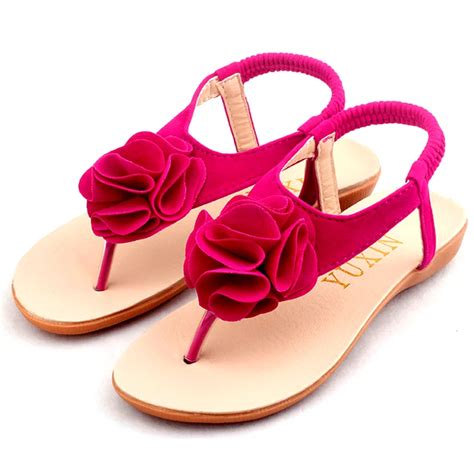 Girls Roman Sandals Children PU Leather Beach Shoes 2016 Summer Herringbone Kids Sweet Princess ...