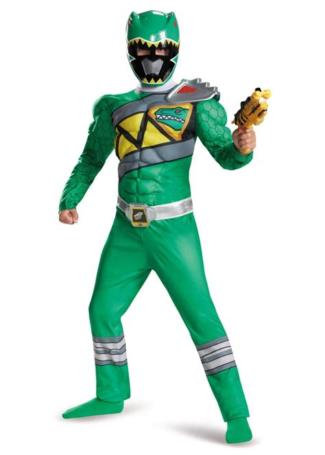 Dino Charge Green Power Ranger Muscle Boys Costume - Superhero Costumes