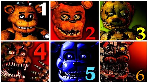 All FNAF Games Complete FNAF 1, 2, 3, 4, 5, 6 Full Walkthrough - YouTube