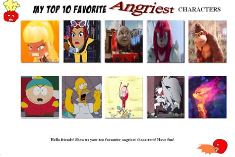 My Top 10 Angry Characters meme by MSCDTTTEF64 on DeviantArt