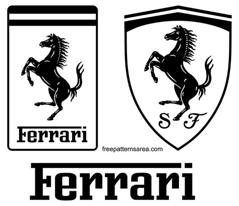 Ferrari Car Logo-Symbol Vectors - FreePatternsArea