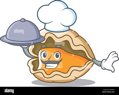 Chef with food oyster mascot cartoon style Stock Vector Image & Art - Alamy