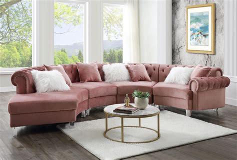 Ninagold Contemporary Curved Velvet Sectional Sofa - KFROOMS | Sale