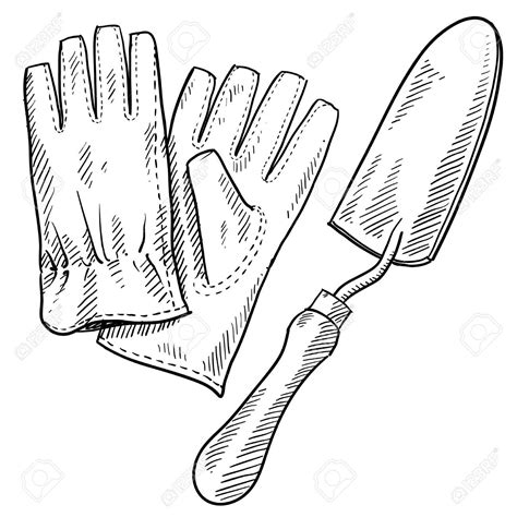 Gardening Tools Clipart Black And White