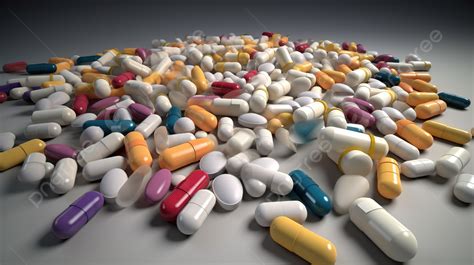 A Collection Of 3d Rendered Pharmaceutical Pills Tablets And Capsules ...