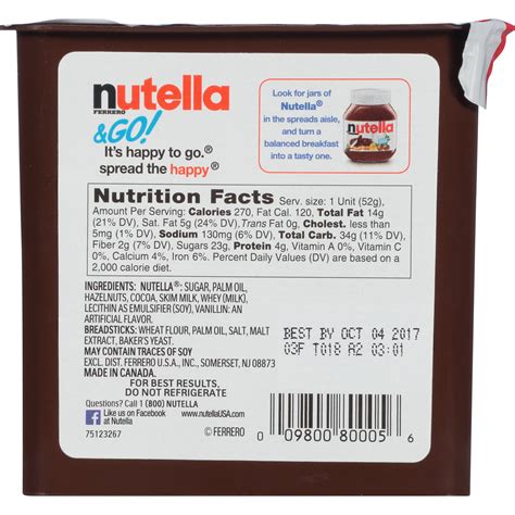 Nutella Nutrition Facts – Blog Dandk