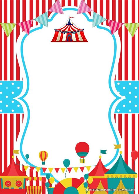 (FREE PRINTABLE) – Stripes Circus Birthday Invitation Templates ...