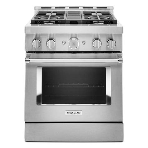 Reviews for KitchenAid 30 in. 4.1 cu. ft. Smart Commercial-Style Gas Range with Self-Cleaning ...