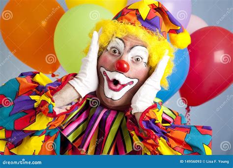 Surprised Birthday Clown stock image. Image of party - 14956093